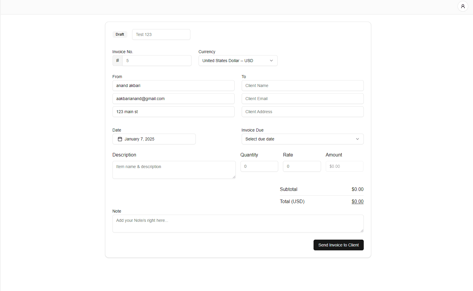 Easy Invoice Creation